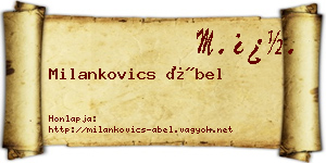 Milankovics Ábel névjegykártya